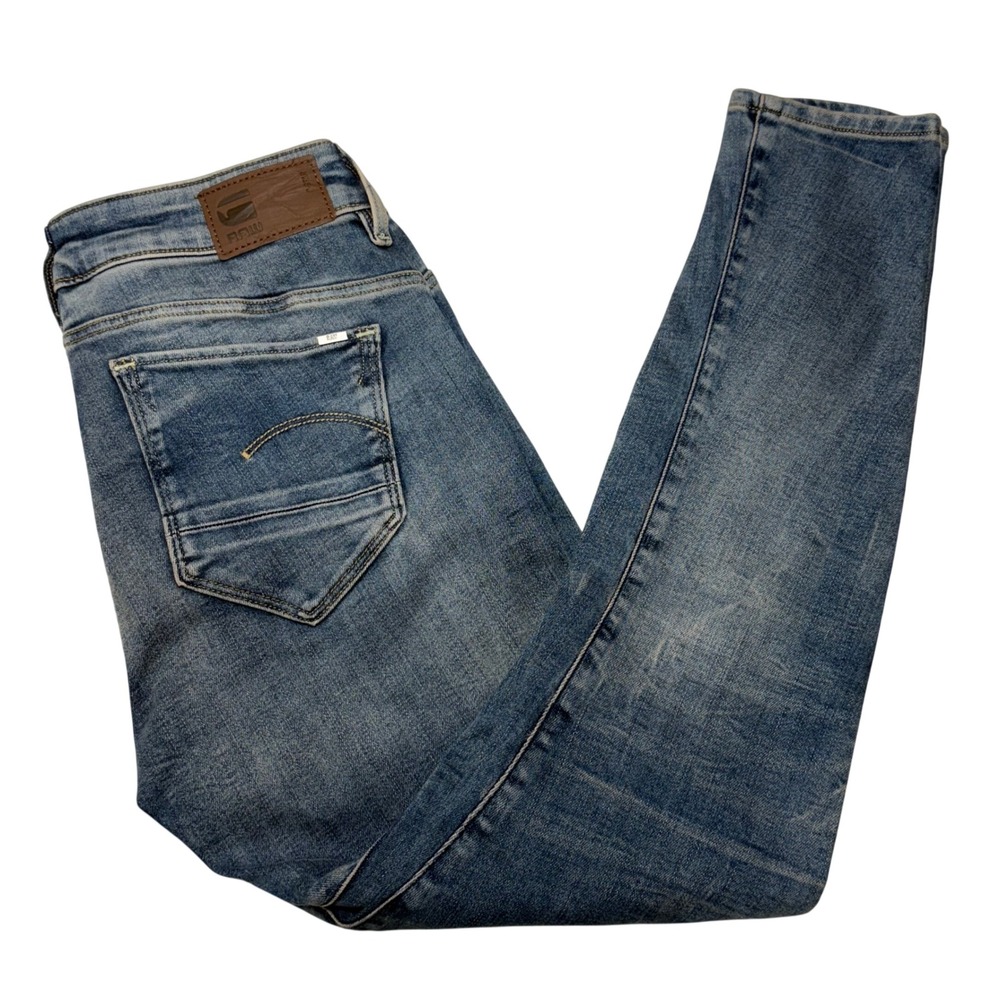 G-Star Raw Arc 3D Skinny Jeans Women 27x30 Blue Denim Twisted Seam‎ Moto Urban